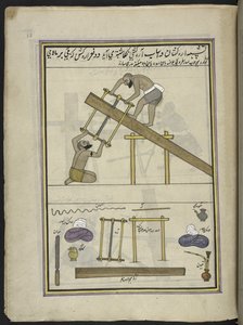 Scieurs, 86 dessins reliés en un volume représentant des métiers et occupations au Cachemire, Artiste du Cachemire, probablement à Srinagar, c.1850-60 - Indian School