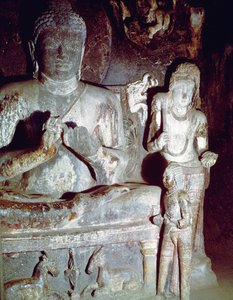 Bouddha assis faisant le premier geste d