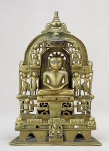 Image assise du Tirthankara Jain Kuntanatha, Vasantagarh, Rajasthan du Sud, 1476 - Indian School