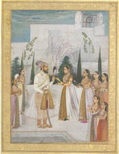 Shah Jahan offre des bijoux à une princesse - Indian School