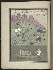 Casseurs de pierres, 86 dessins reliés en un volume représentant des métiers et occupations au Cachemire, des artisans montrés au travail avec leurs outils et équipements, par un artiste du Cachemire, probablement à Srinagar, c.1850-60 - Indian School