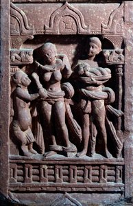 Toilette de Sundari (sculpture en grès) - Indian School