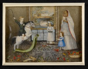 Les enfants de Sir John et Lady Login avec leur Ayah et leur camarade de jeu indien, c.1846 - Indian School