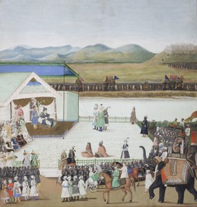 Le sultan turc Bayazid capturé devant Timur - Indian School