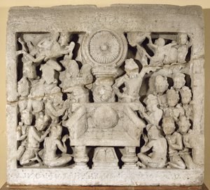 Le culte des symboles bouddhistes, Amaravati - Indian School