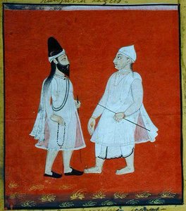 Deux Faqirs musulmans errants (jangam) mendiants religieux, Udaipur, vers 1810-20 (détail)