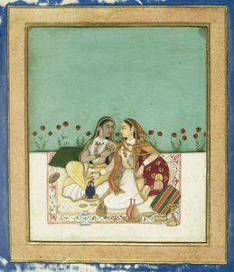 Deux femmes sur une terrasse, après 1700