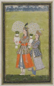 Deux dames portant des fleurs, folio d