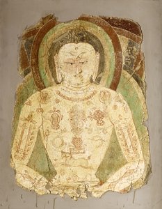 Bouddha Vairochana, de Balawaste, VIIe-VIIIe siècle (peinture murale) - Indian School