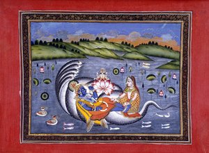 Vishnu et Lakshmi, illustration de 