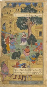 Vol.1 fol.10 Sita, gardée par des raksaskas à Lanka, regarde l