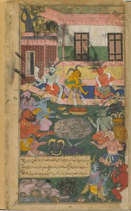Indrajita offre des sacrifices pour assurer la victoire sur Rama et Laksmana - Indian School