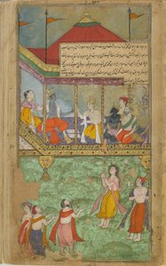 Bharata vient saluer Rama, acclamé par le peuple d