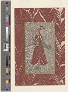 Femme tenant un paon, Bijapur, vers 1660 - Indian School