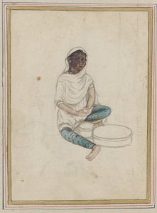 Femme moulant du maïs - Indian School