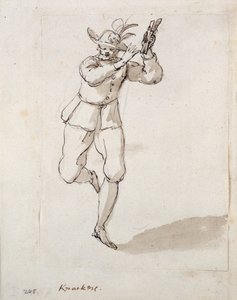 Un homme avec des castagnettes et des cloches