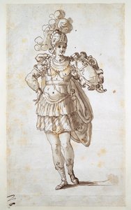 Chevalier ou écuyer portant un bouclier