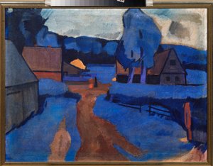 Paysage bleu (Peinture de Iosiph Solomonovich Shkolnik)