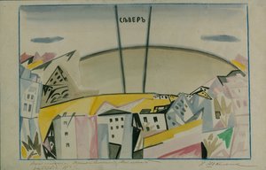 Décor de scène pour la tragédie Vladimir Maïakovski par V. Maïakovski, 1913 - Iosiph Solomonovich Shkolnik