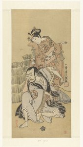Acteurs Nakamura Utaemon I et Arashi Hinaji dans la pièce Kiyomizu Seigen - Ippitsusai Bunchō