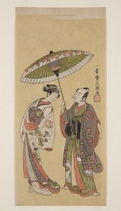 Acteurs Ichikawa Yaozō II en Soga no Jūrō et Segawa Kikunojō II en Ōiso no Tora