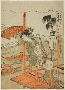 La courtisane Mitsunoto de la maison Hishiya, de la série "Trente-six fleurs"