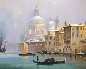 Venise couverte de neige, par Ippolito Caffi