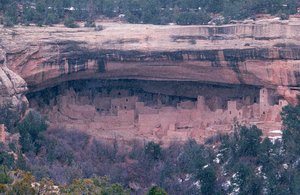 Palais des falaises dans le parc national de Mesa Verde situé dans le coin sud-ouest du... - Ira Block