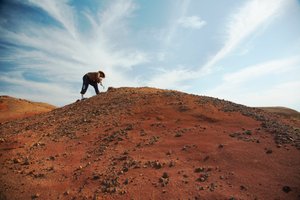 Scènes à Wu Cai Wan dans le désert de Gobi, Xinjiang, Chine occidentale
