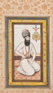 Portrait de Karim Khan Zand, en paire avec Nadir Shah, Qajar Iran - Iranian School