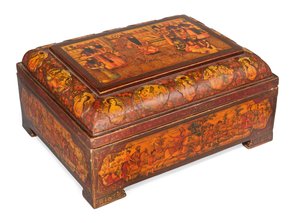 Coffret Qajar (papier-mâché laqué) - Iranian School