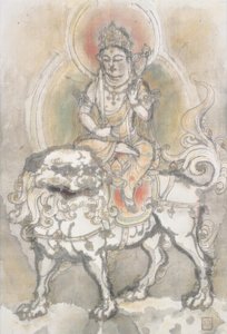 Irie Hako, Manjushri assis sur un lion