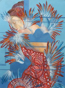 Robe rouge et mésanges, 2015 - Irina Corduban
