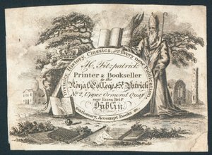 H Fitzpatrick, imprimeur et libraire du Royal College of Saint Patrick, carte de visite - Irish School