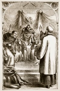 Saint Patrick prêchant à Tara, de The Trias Thaumaturga, ou Trois Saints Faiseurs de Miracles d