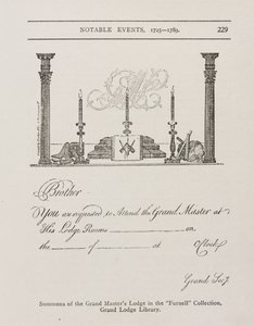 Convocation de la Grande Loge des Maîtres, milieu des années 1700