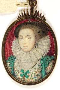 Une dame traditionnellement identifiée comme Mme Holland, Lady Cope (aquarelle sur vélin) - Isaac (attr. to) Oliver
