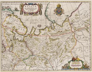 Carte de la Russie De: Partes Septentrionalis et Orientalis, années 1630 - Isaac Abrahamsz. Massa