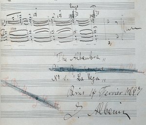 Partition pour la suite pour piano "La Vega" avec autographe d