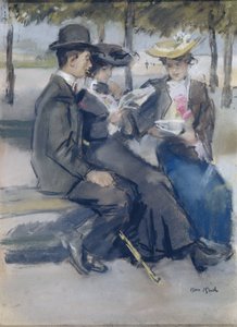 Dans le Bois de Boulogne près de Paris - Isaac Israels (signed by artist)