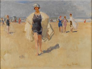 Dame sur la plage à Viareggio