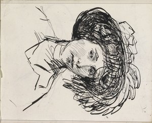 Tête de femme avec chapeau