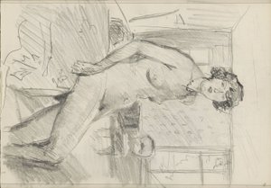 Femme nue assise dans un intérieur - Isaac Israels