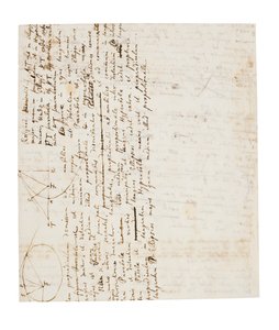 Deux pages de révisions des Principia Mathematica - Isaac Newton