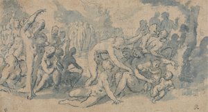 Étude classique avec de nombreuses figures nues - Isaac Oliver