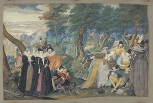 Une fête en plein air. Allégorie sur l