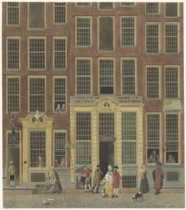 La librairie et le bureau de loterie de Jan de Groot dans la Kalverstraat à Amsterdam - Isaac Ouwater