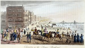 Personnages sur le Brighton - dans « The English Spy » par Charles Molloy Westmacott, dessin par Robert Cruikshank, Édition de Londres - Isaac Robert Cruikshank