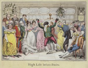 La haute société en bas des escaliers