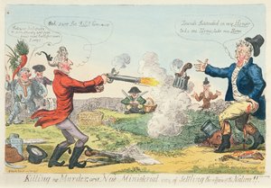 Killing no Murder, ou une nouvelle manière ministérielle de régler les affaires de la Nation!, 1809 - Isaac Robert Cruikshank